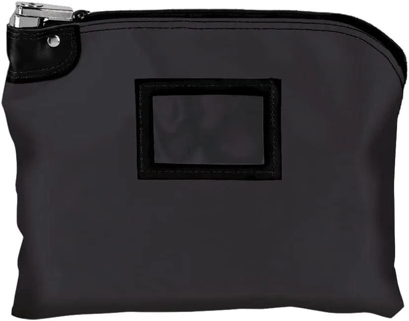 BankSupplies Laminated Nylon Locking Deposit Bag - Black - 15W x 11H - 2 Keys Included for Each Bag - HIPAA - Puncture Resistant Laminated Nylon - Double Stitched Seams