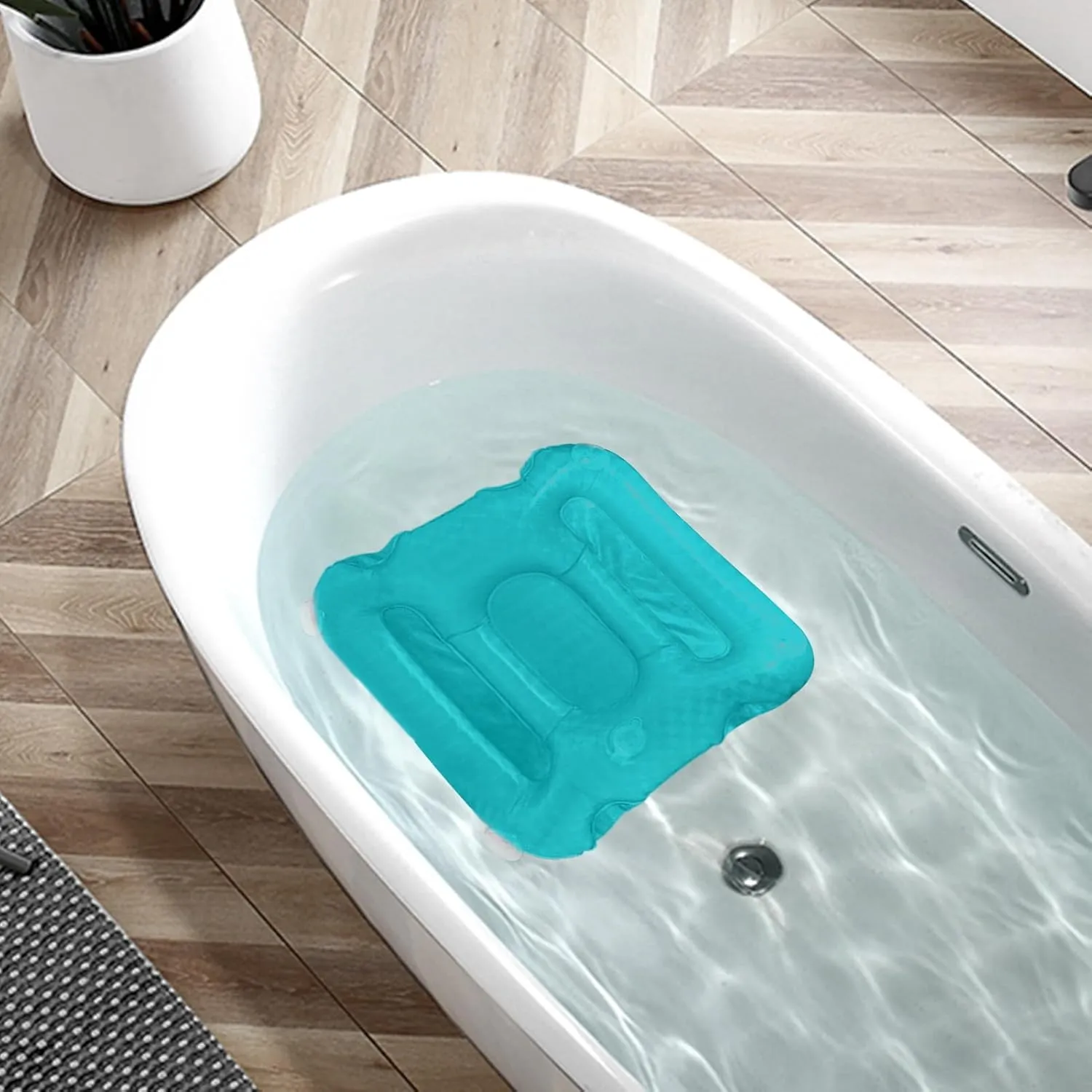 Bath Pillow - Inflatable Body Bath Pillow,Ergonomic Bathing Massage Pad with Suction Cups, Deep Soaking Bathtub Body Mat for Women Adults