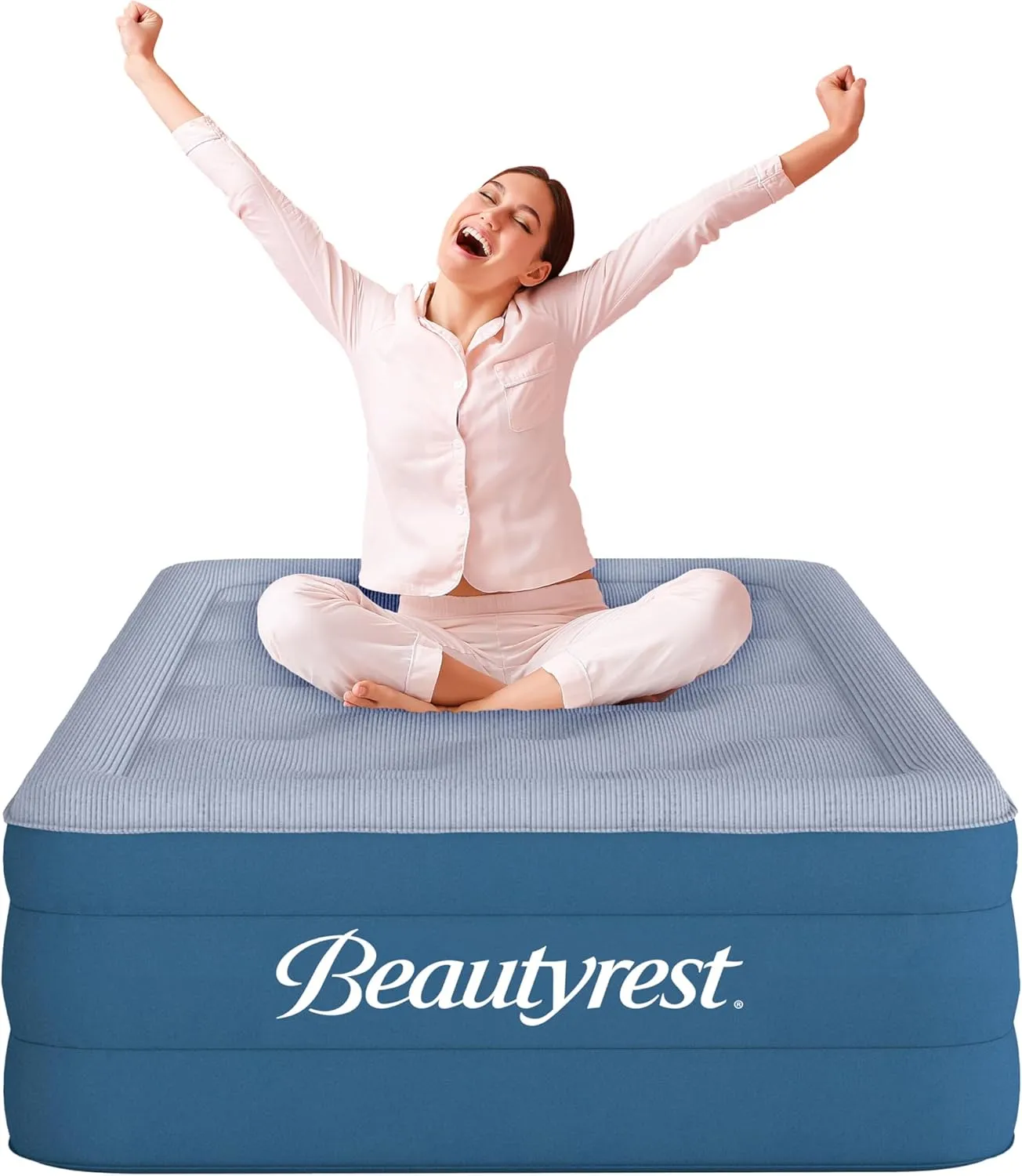 Beautyrest 17" Comfort Plus Air Bed Mattress with Built-in Pump and Plush Cooling Topper, Twin