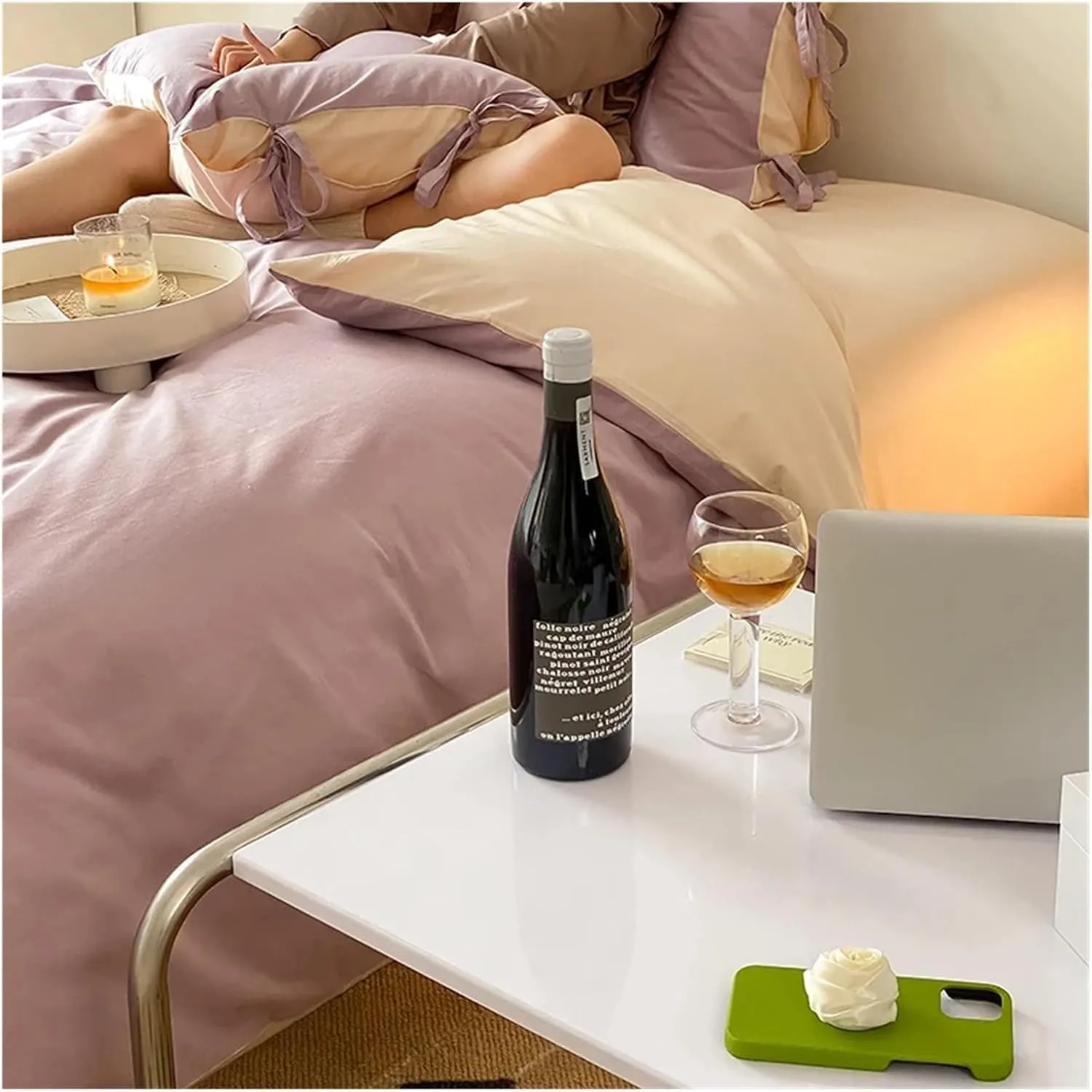 Bed Four Pieces Set, Winter Duvet Cover Luxury Cute Women Queen Sheet Sets Double Bed King Single Bed Comforter Set (B-Twin