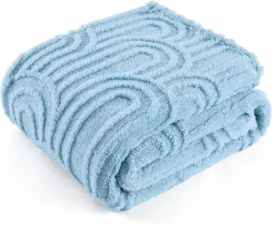 Bedsure Blue Throw Blanket for Couch - Super Soft & Cozy Summer Blankets for Women, Fluffy Fleece Throw for Girls, for Women, Ideal for Room, Home & Bedroom Decor, 50x60 Inches