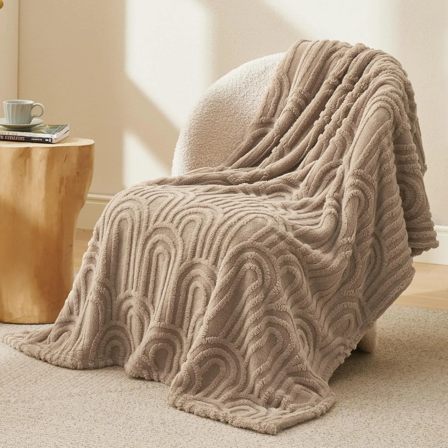 Bedsure Brown Throw Blanket for Couch - Super Soft & Cozy Summer Blankets for Women, Fluffy Fleece Throw for Girls, for Women, Ideal for Room, Home & Bedroom Decor, 50x60 Inches