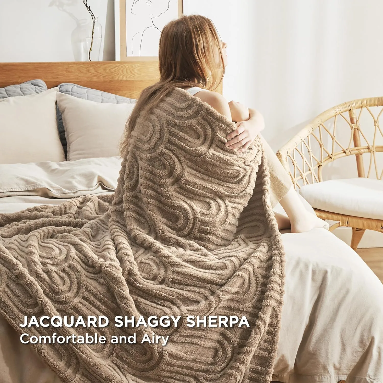Bedsure Brown Throw Blanket for Couch - Super Soft & Cozy Summer Blankets for Women, Fluffy Fleece Throw for Girls, for Women, Ideal for Room, Home & Bedroom Decor, 50x60 Inches