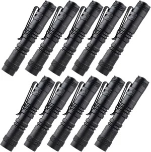 Beieverluck 10 Pack Small Mini LED Flashlight Pocket Flashlight Pen Light Flashlight Tactical Flashlight with Clip Flashlights for Camping Outdoor Emergency Inspection Fathers Gifts for Dad Husband