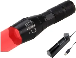 BESTSUN One Mode Red Light Flashlight, Long Range 5000 lumens Red Hunting Light Torch Zoomable, Waterproof LED Red Torch Best for Astronomy, Aviation, Night Observation Red Flashlights