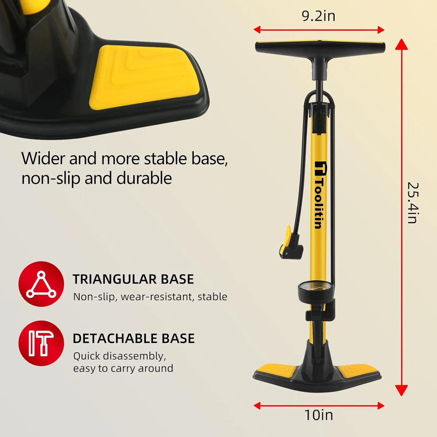 Bike Pump with Gauge,High Pressure,Floor Bicycle Pump Compatible with Presta and Schrader Valve,Bike Tire Pump for Road Bike,MTB,Hybrid,Balls…