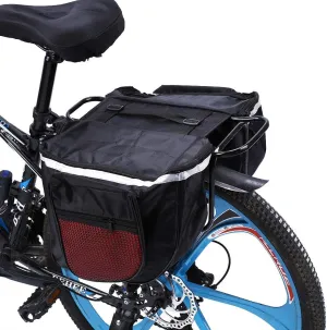 Bike Rear Bag, 25L Bicycle Rear Seat Bag, Bicycle Double Pannier Bag, Bike Carrier Trunk Bag, Expandable Waterproof Bike Saddle Bag