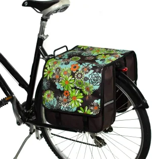 BikyBag Classic CL - Bike Double Bag, Stylish and Colorful Double Panniers (Green Meadow)