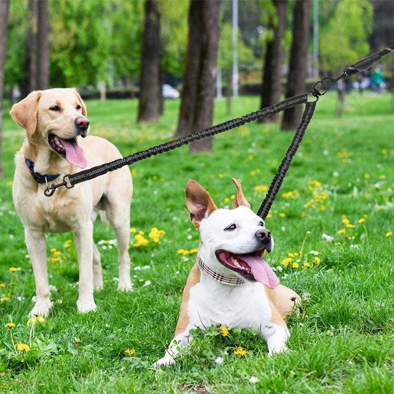 Black Pet Double-Ended Rope   1.5M Leash - Easy to walk two dogs, tangle-free design