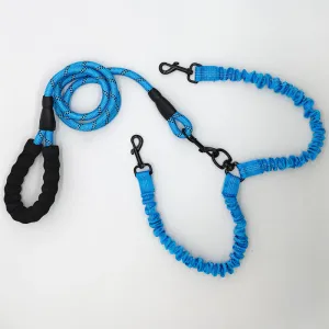 Blue Pet Double-Ended Rope   1.5M Leash - Easy to walk two dogs, tangle-free design