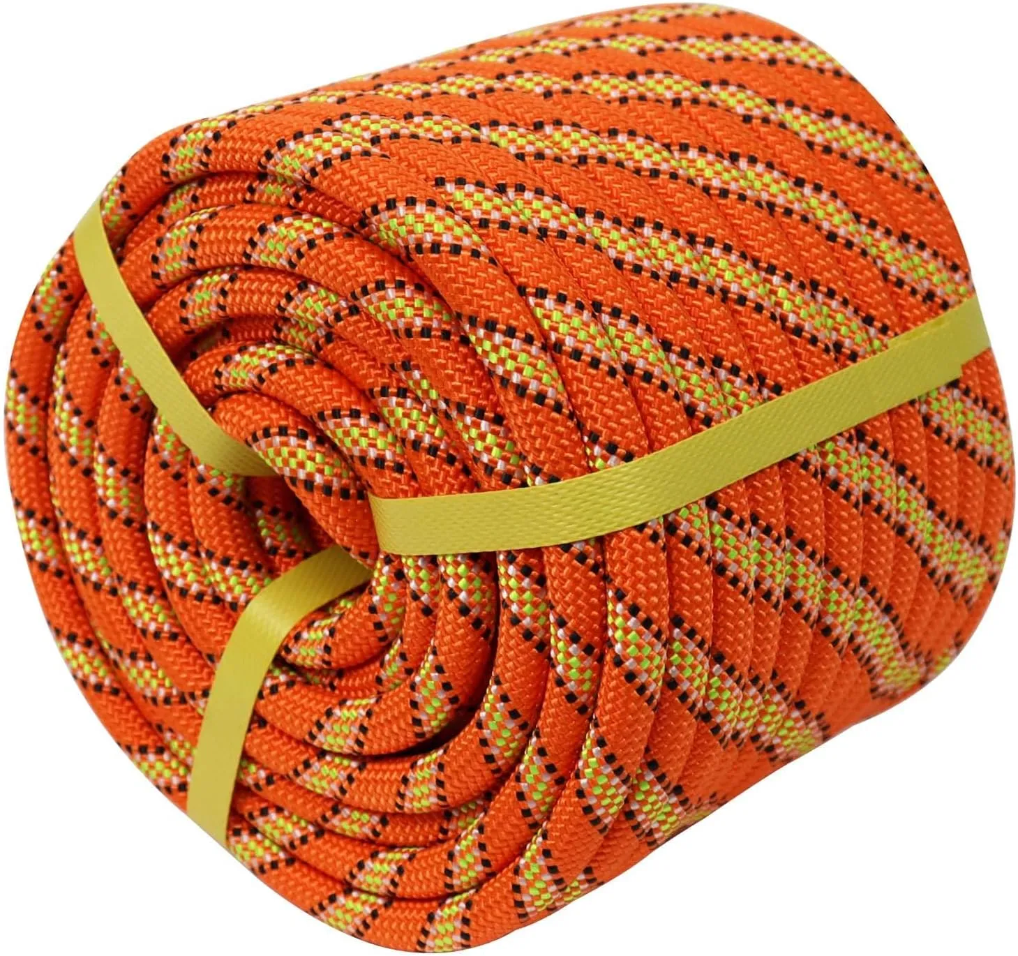 Braided Polyester Rope (3/8 in x 100 ft) Arborist Climbing Rope for Tree Climbing Pulling Swing Sailing, Orange