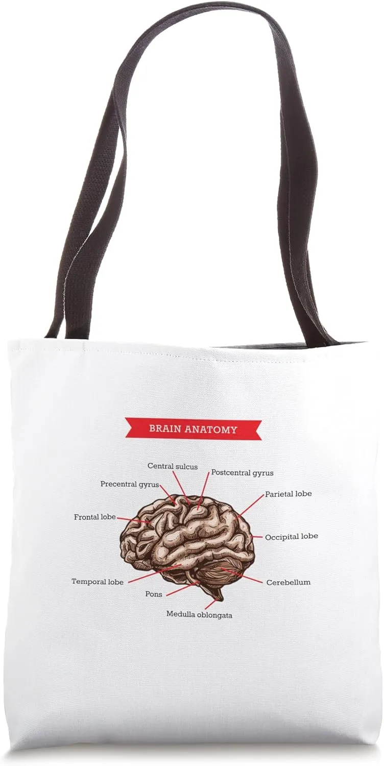 Brain Anatomy Diagram Tote Bag