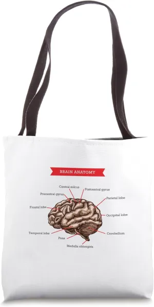 Brain Anatomy Diagram Tote Bag