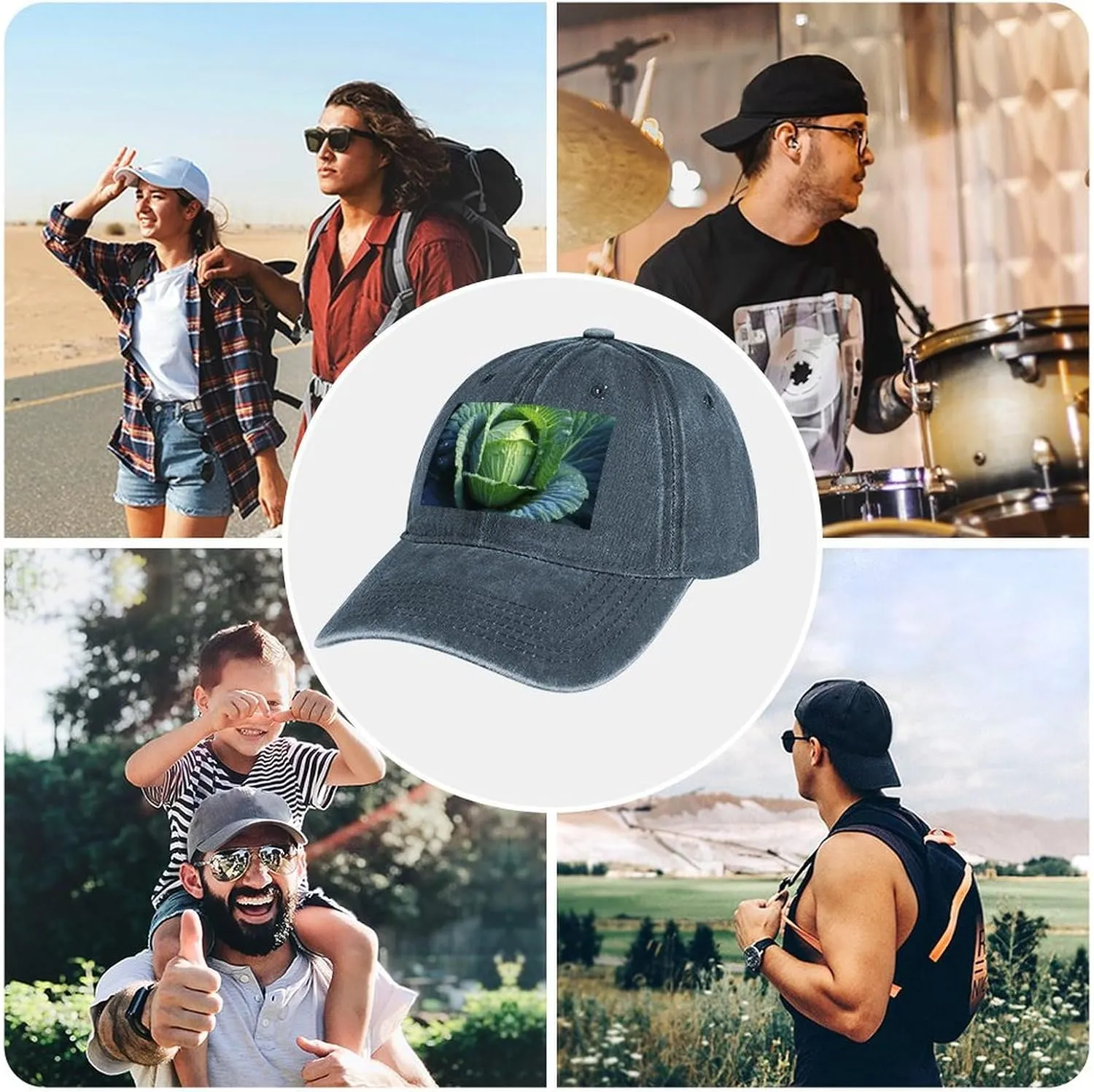 Bright Cabbage Baseball Cap for Women Men Golf Dad Hat Adjustable Classic Baseball Hat Outdoor Sports Caps,