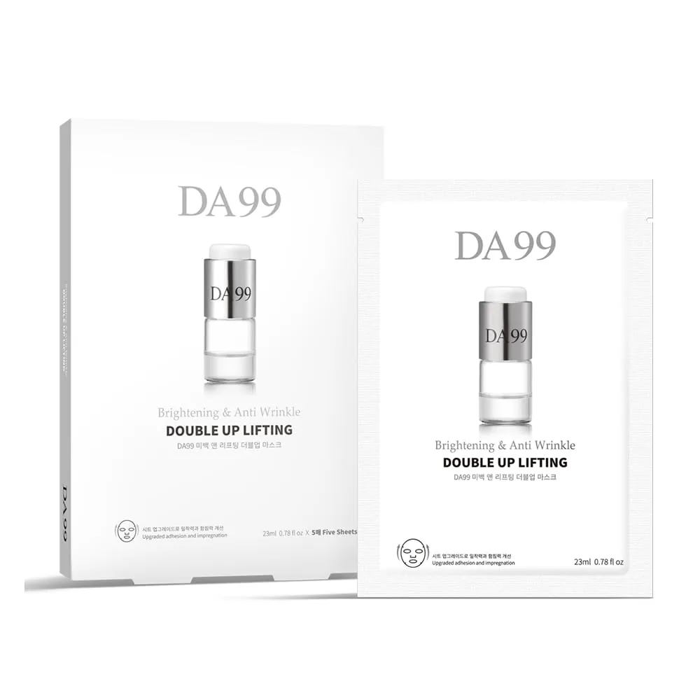 Brightening & Lifting Double Up Mask 1 Pack (5 sheets,3.9 Ounces) Anti Wrinkle Anti Aging Skin Care Facial Mask Pack KBeauty