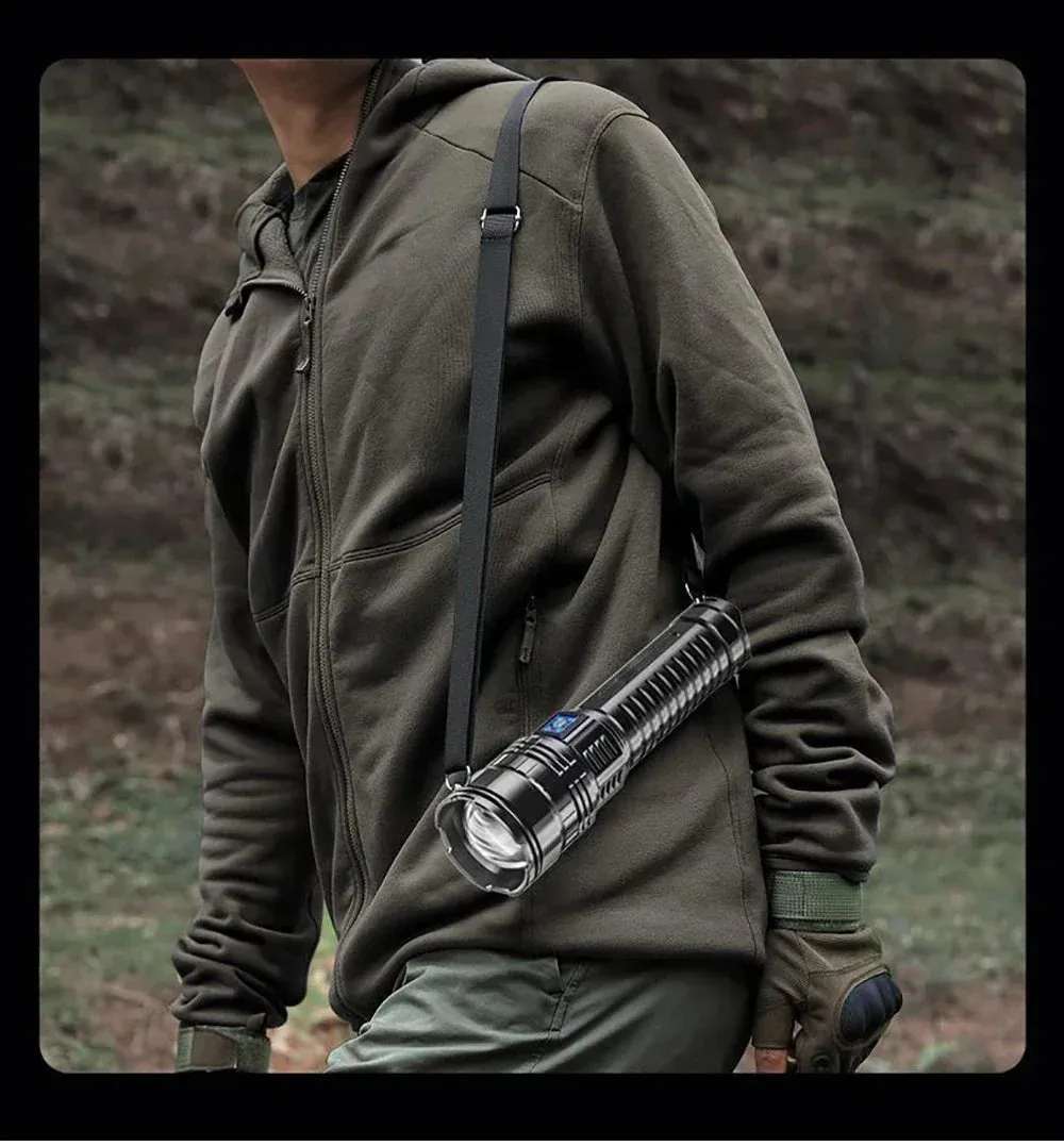 Built-in 15000mAh Battery Ultra Long Life 100000Lumens Ultra Bright LED Flashlight With Tail Light Powerful Tactical Torch Emergency Camping Spotlights
