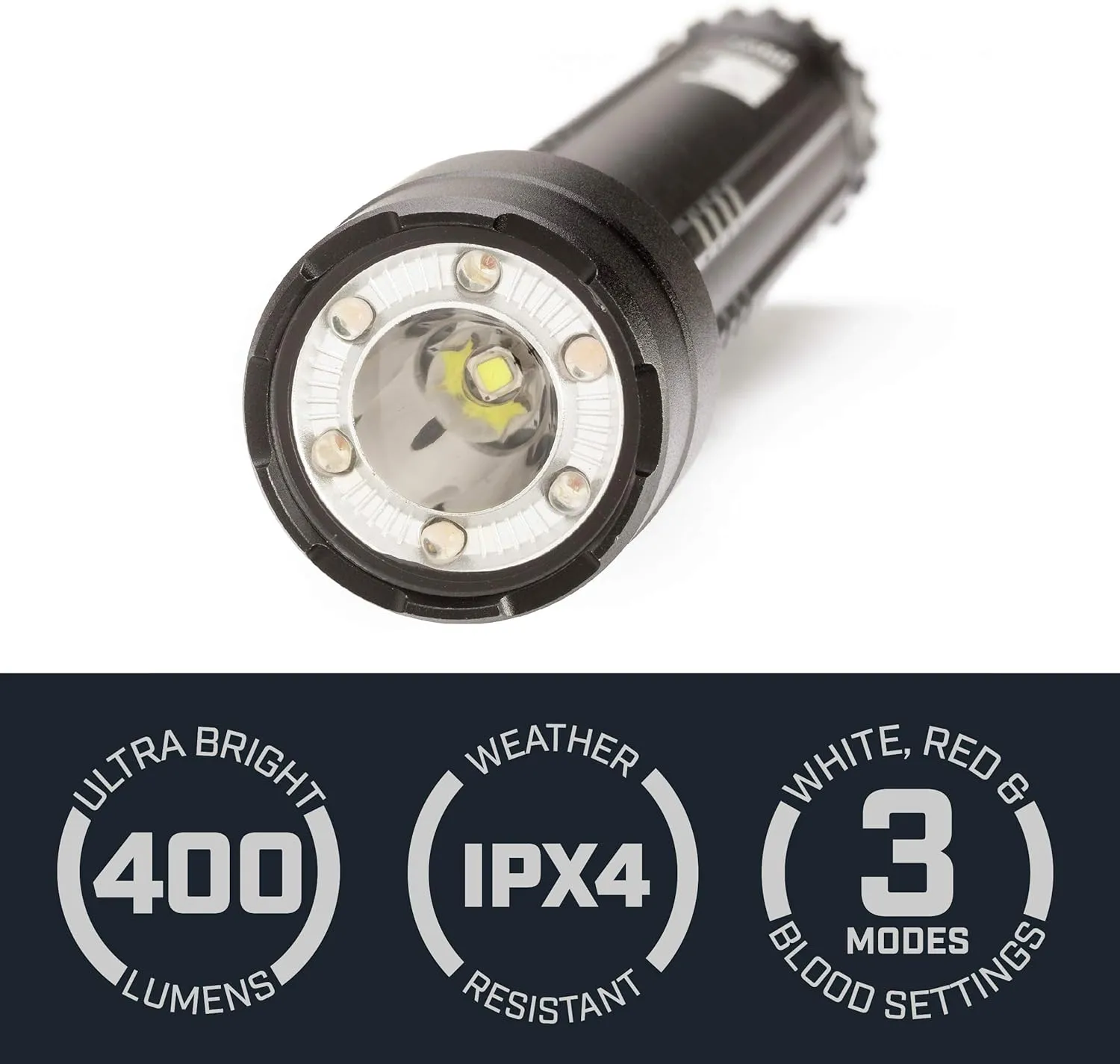 Bushnell Flashlight TRKR 400 Lumen | LED Tactical Flashlights, Battery Powered Lights for Camping, Hunting, Hiking, Emergency, & Outdoor