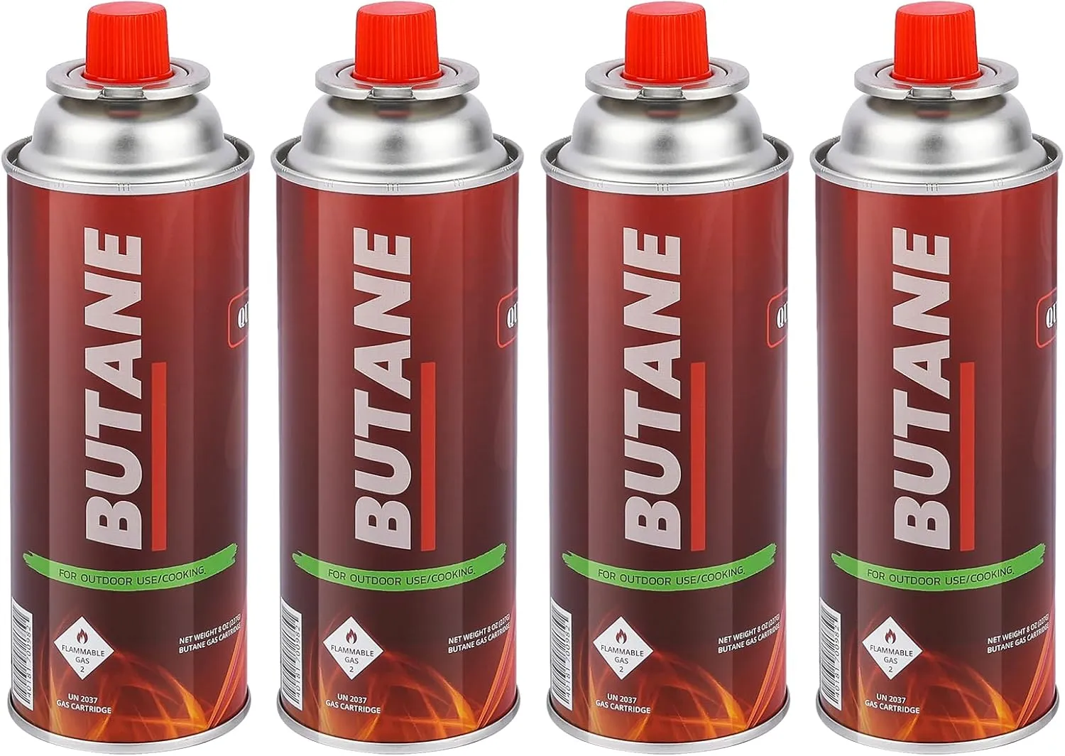Butane Fuel Cylinders| 8oz Butane Canisters for Portable Stove | Butane Torch Replacement Canisters | Pack of 4