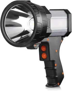 BUYSIGHT Rechargeable Spotlight,Spot Lights Hand held Large Flashlight 800 lumens Handheld Spotlight Lightweight and Super Bright Flashlight (Aluminium_Alloy Silver)