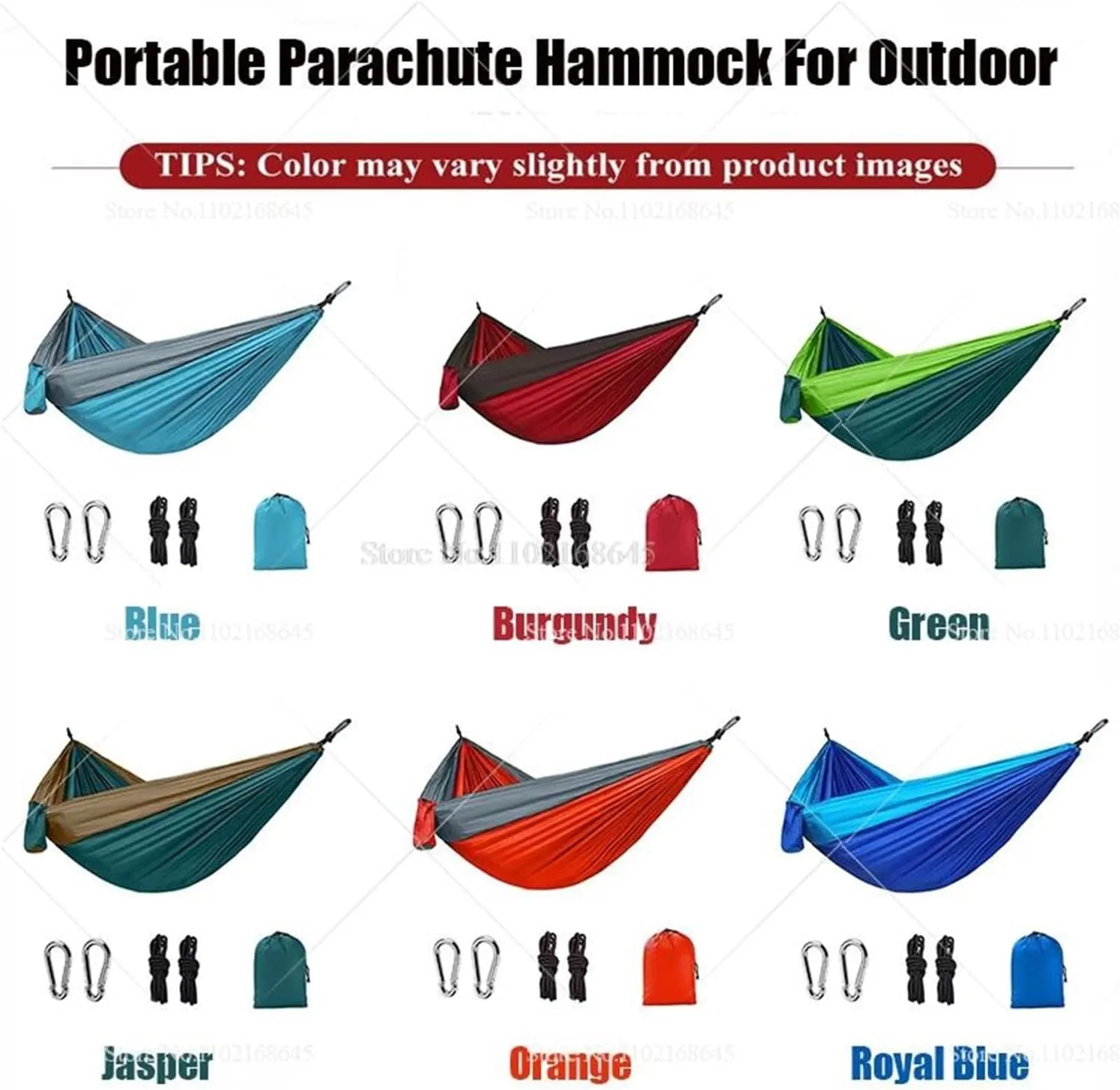 Camp Double Nylon Hammocks Camping Portable Parachute Hammock Outdoor Hiking Travel Backpacking Camping Gear Strong (Orange)