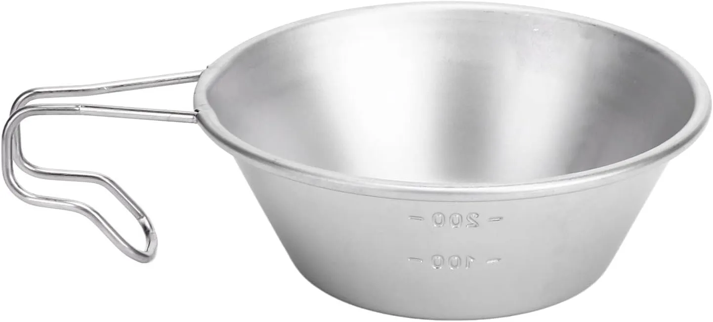 Camping Bowls, Stackable Stainless Steel Bowl with Handles Stainless Steel Camping Cup Outdoor Travel Picnic Hiking Coffee Mug for Outdoor Travel Picnic (Silver Sizzling Bowl)