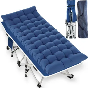 Camping cot with Mattress Comfortable Sleeping Cot for Adults with Carry Bag Portable Folding Cot Easy to Install Guest Bed for Home Outdoor Indoor