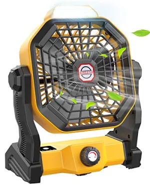 Camping Fan w/ LED Lantern,10400mAh 9" Portable Fan Rechargeable