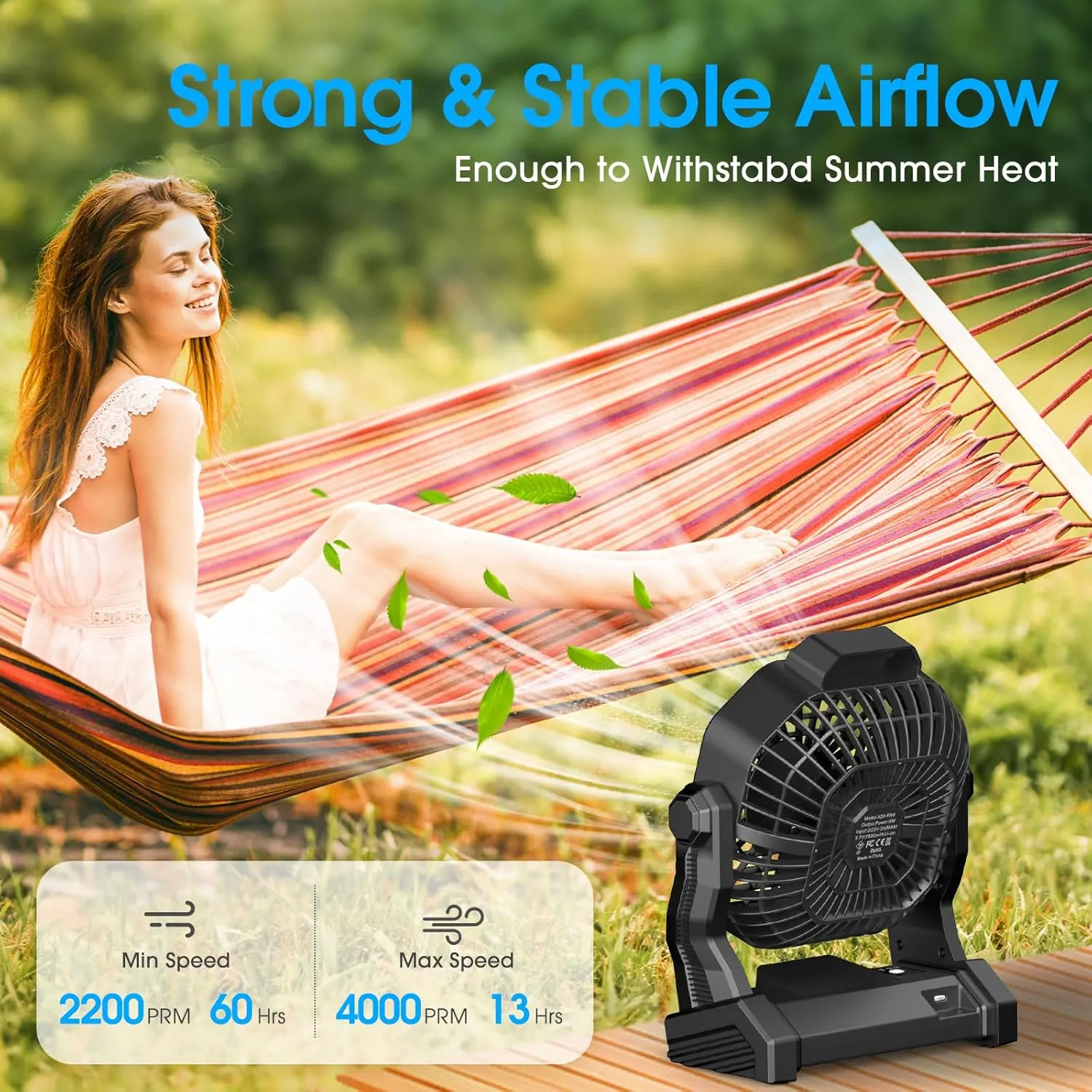 Camping Fan with LED Lantern, 20000 mAh 9 Inch Portable Rechargeable Battery Powered Fan with Stepless Speed and Quiet Battery Operated for Picnic, Barbecue, Fishing, Travel, Home, Tent