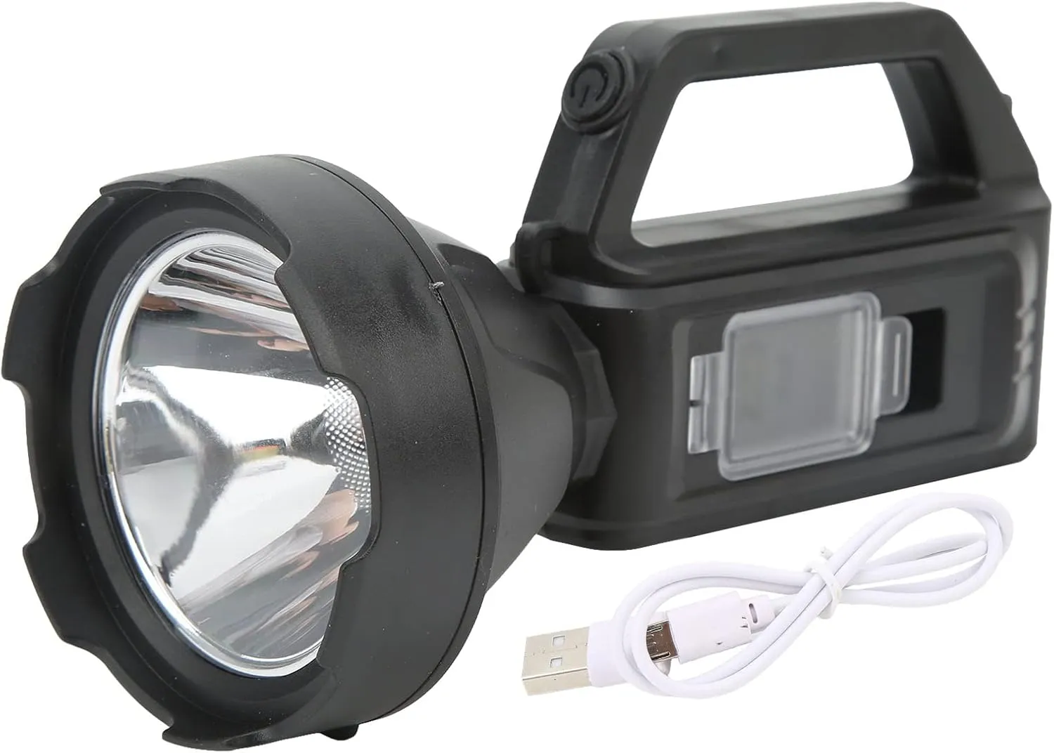Camping Flashlight, USB Flashlight Portable Flashlight Portable Highlight Flashlight USB Solar Power Recharable for Household Emergency Camping Strong Light