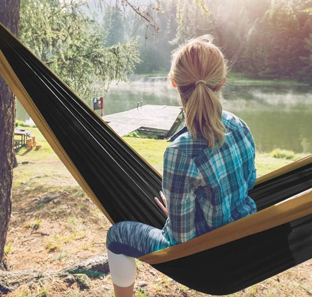 Camping Hammock - Portable Hammock, Best Parachute Double Hammock for Backpacking, Camping, Travel, Beach, Yard.