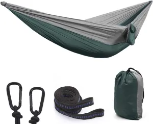 Camping Hammock - Portable Hammock, Best Parachute Double Hammock for Backpacking, Camping, Travel, Beach, Yard.