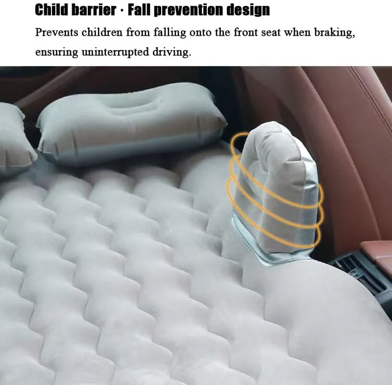 Car Air Mattress for BYD S7 2015–2018, Inflatable Back Seat Sleeping Pad with Pump & 2 Pillows, Folding Portable Camping Bed for Travel& Road Trips,Black