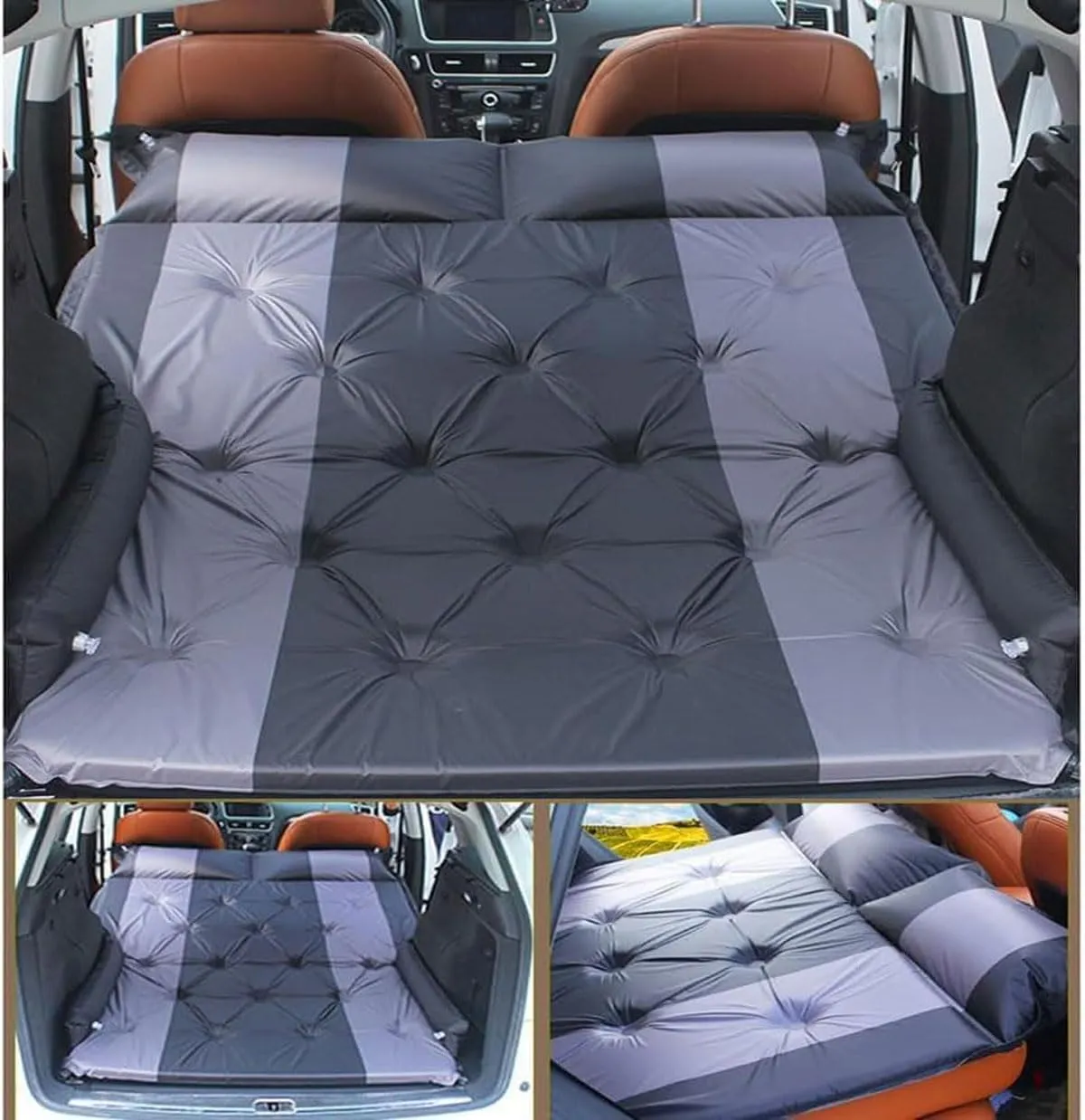 Car Air Mattress for Hyundai EON 2011 2012 2013 2014 2015 2016 2017 2018 2019, Foldable Inflatable Car Mattress Portable Flocking Thickened for Outdoor Camping Car Accessories,Blue