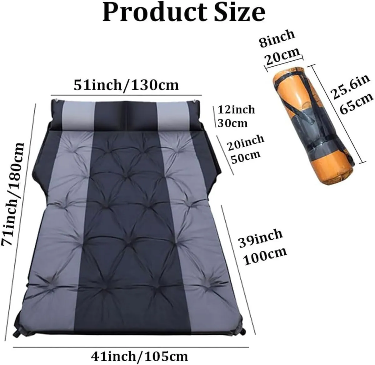 Car Air Mattress for Hyundai EON 2011 2012 2013 2014 2015 2016 2017 2018 2019, Foldable Inflatable Car Mattress Portable Flocking Thickened for Outdoor Camping Car Accessories,Blue