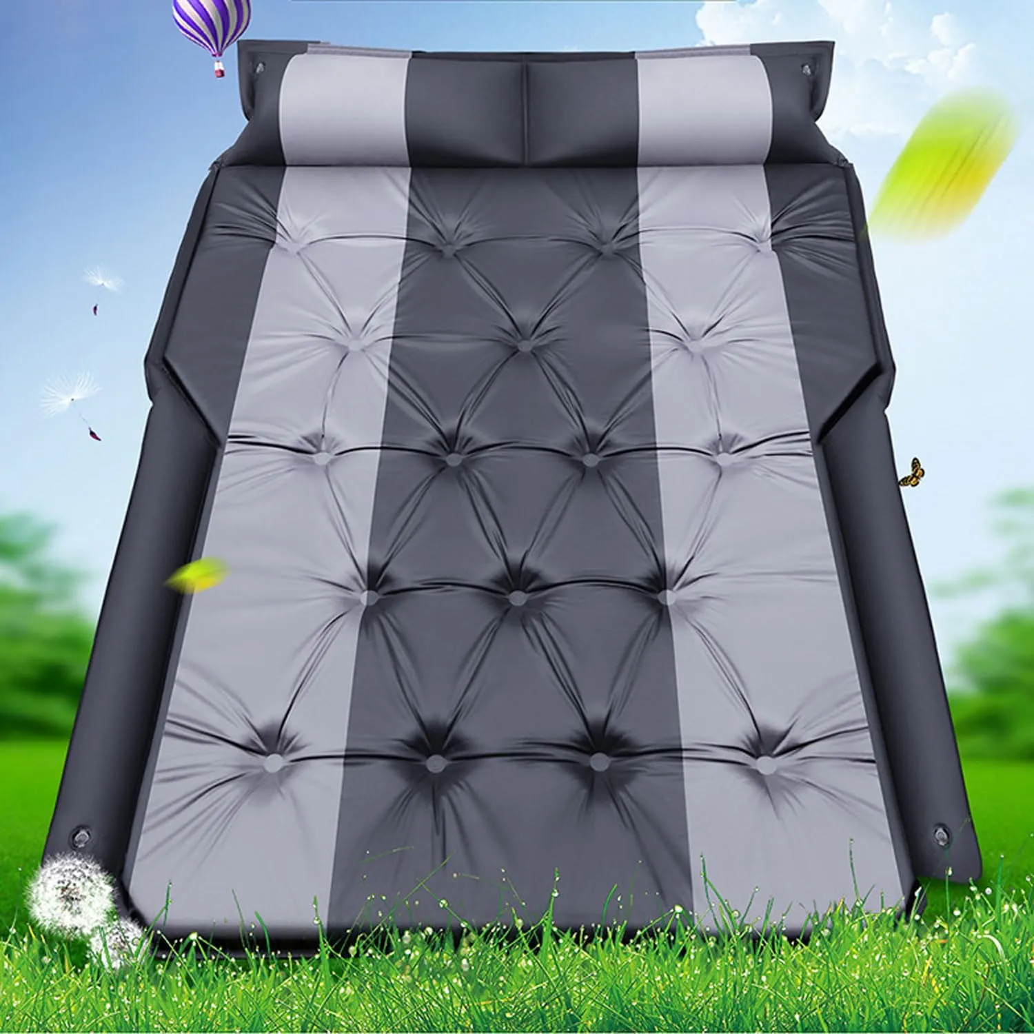 Car Air Mattress for Hyundai EON 2011 2012 2013 2014 2015 2016 2017 2018 2019, Foldable Inflatable Car Mattress Portable Flocking Thickened for Outdoor Camping Car Accessories,Blue