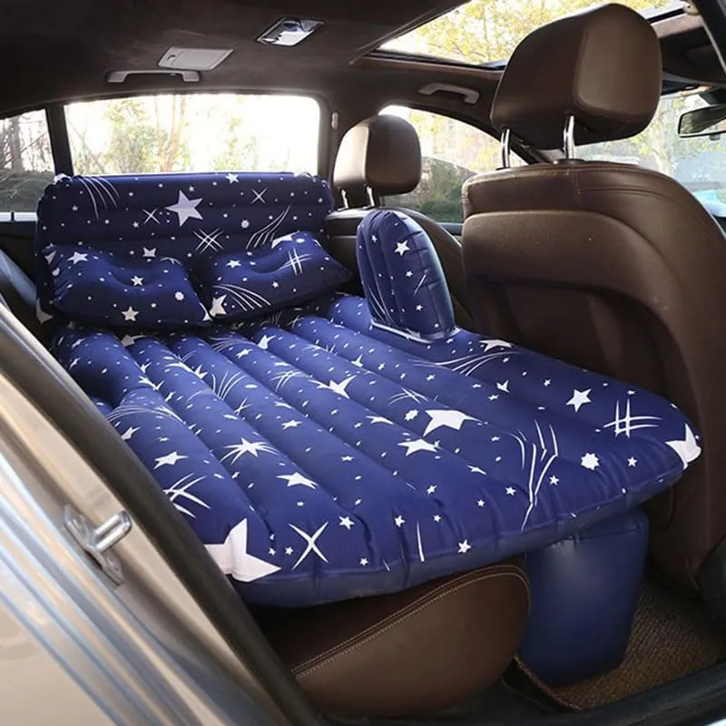 Car Air Mattress for Subaru Outback (5th Gen) 2015–2019, Inflatable Back Seat Sleeping Pad with Pump & 2 Pillows, Folding Portable Camping Bed for Travel& Road Trips,Blue
