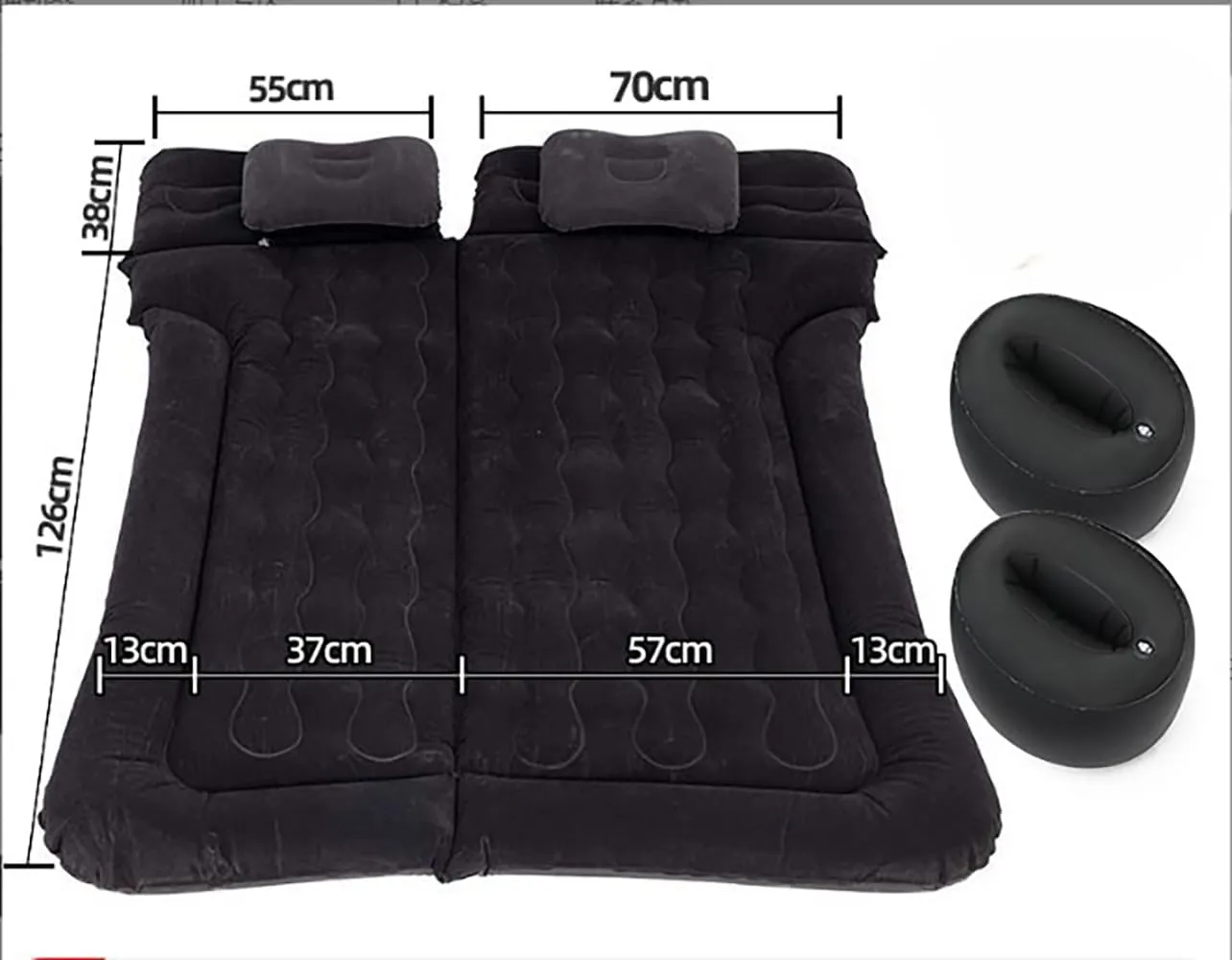 Car Air Mattress for Volvo XC90 7seats 2015-2023, Trunk Rear Seat Inflatable Thickened Flocking Travel Camping Bed, Air Pump 2 Pillows,Black