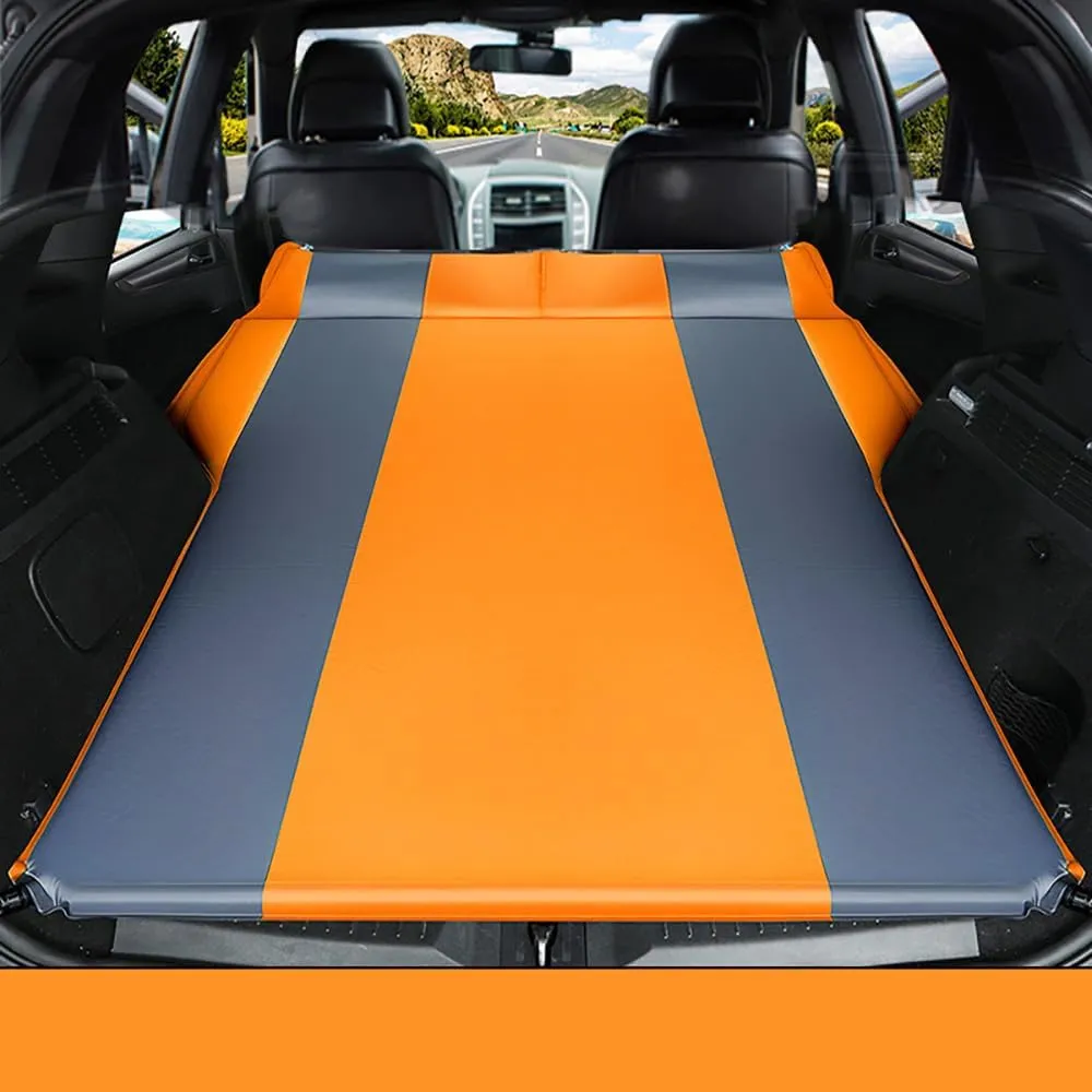 Car Automatic Inflatable Bed for OPEL Mokka B 2021 2022 2023 2024, Portable Movable Thickened Trunk Sleeping Bed Outdoor Camping Hiking Air Mattress,Orange