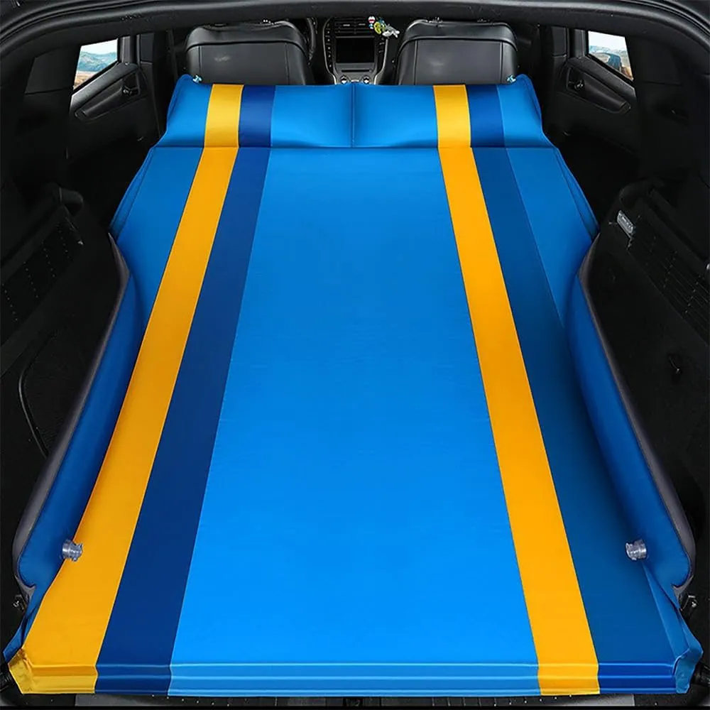 Car Inflatable Mattress for Civic 4dr 2012 2013 2014 2015 Self Inflating Sleeping Pad Thickened Air Bed Cushion Camping Travel Mattress Multifunctional,Blue-Yellow