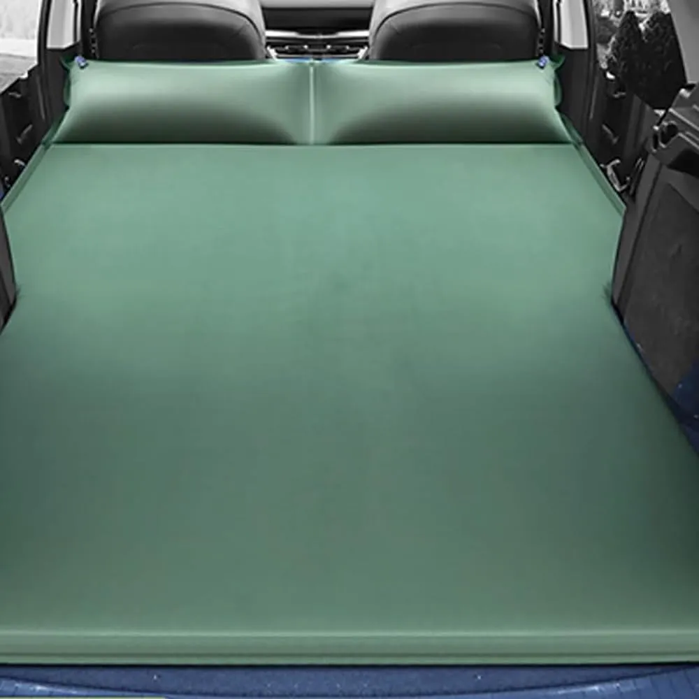 Car Inflatable Mattress for Hyundai Kona Hybrid SX2 2024 2025 Portable Flocking Air Mattress Camping Travel Mattress Auto Accessories,Green