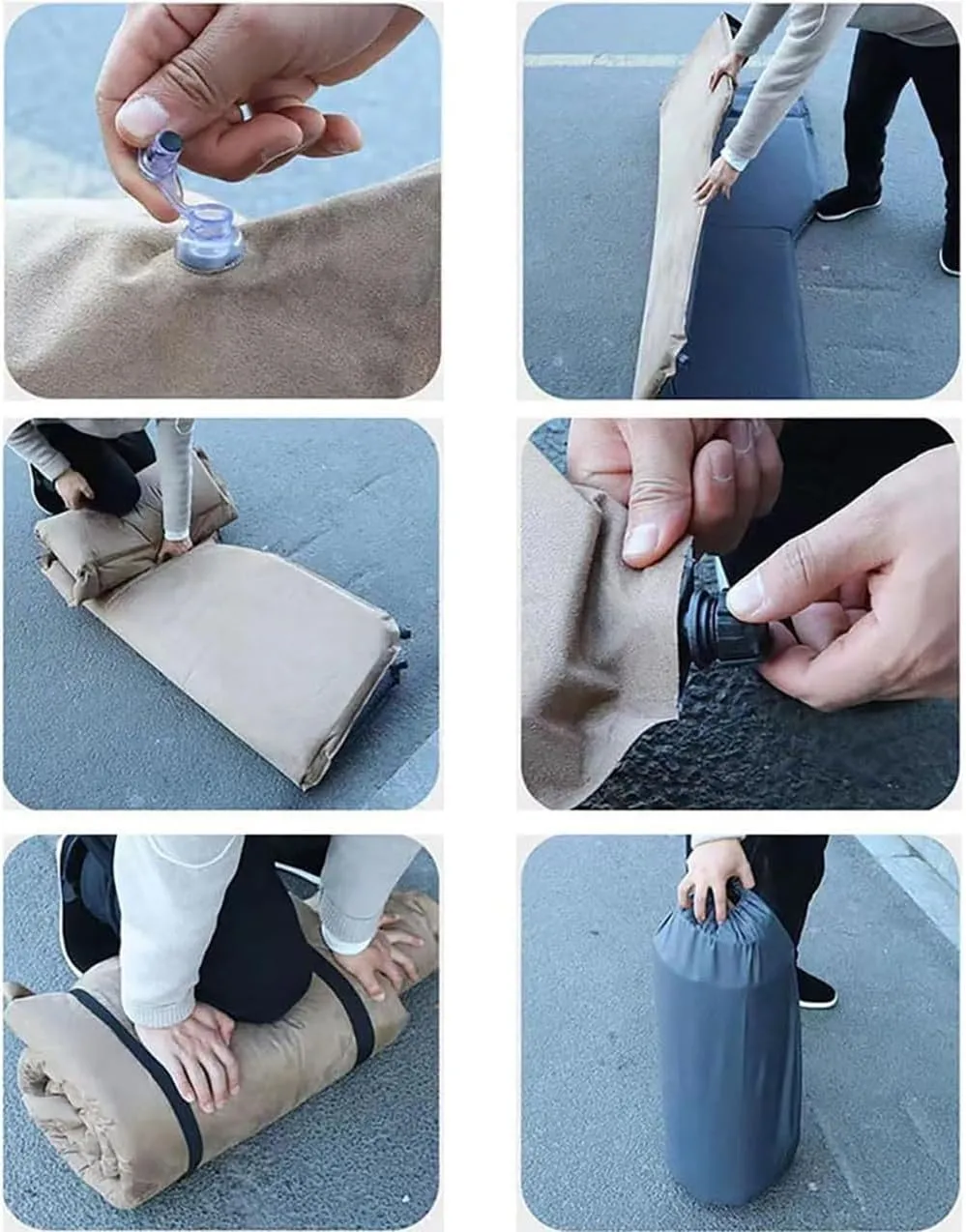 Car Inflatable Mattress for Hyundai Kona Hybrid SX2 2024 2025 Portable Flocking Air Mattress Camping Travel Mattress Auto Accessories,Green