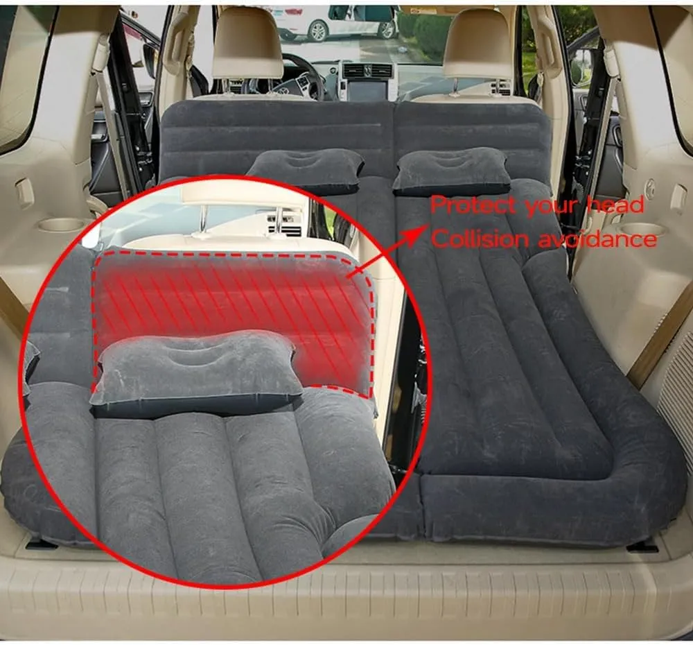 Car Inflatable Mattress for Mitsubishi Outlander 2013-2018 2019 2020 2021 Portable Car Air Bed Rear Trunk Camping Bed Back Seat Air Mattress Folding Air Bed Cushion,Black