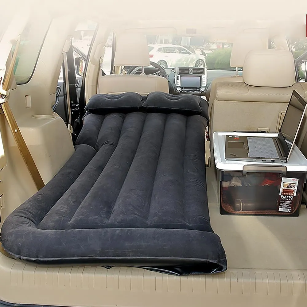 Car Inflatable Mattress for Mitsubishi Outlander 2013-2018 2019 2020 2021 Portable Car Air Bed Rear Trunk Camping Bed Back Seat Air Mattress Folding Air Bed Cushion,Black