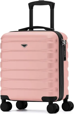 Carry On Suitcase 18x14x8 Hardside Built In TSA Lock & USB Port Lightweight Luggage Silent Double Spinner Wheels Maximum Underseat Carry-On Bag For American & United Approved Airlines