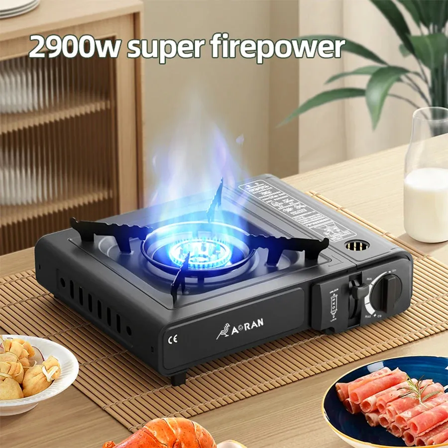 Cassette Stove Household Outdoor Portable Stove Grill 2900W High Fire Gas Stove Suitable for Outdoor Camping Kitchen Barbecue