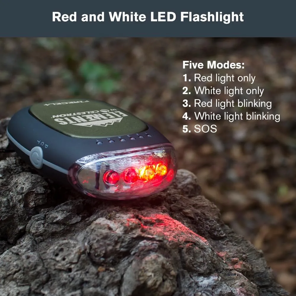Celestron Elements FireCel Plus – 3-in-1 Flashlight   Hand Warmer   5200 mAh USB Power Bank – Rechargeable Lithium-Ion Battery – White or Red LED Flashlight – Ergonomic – Great for Hiking, Camping