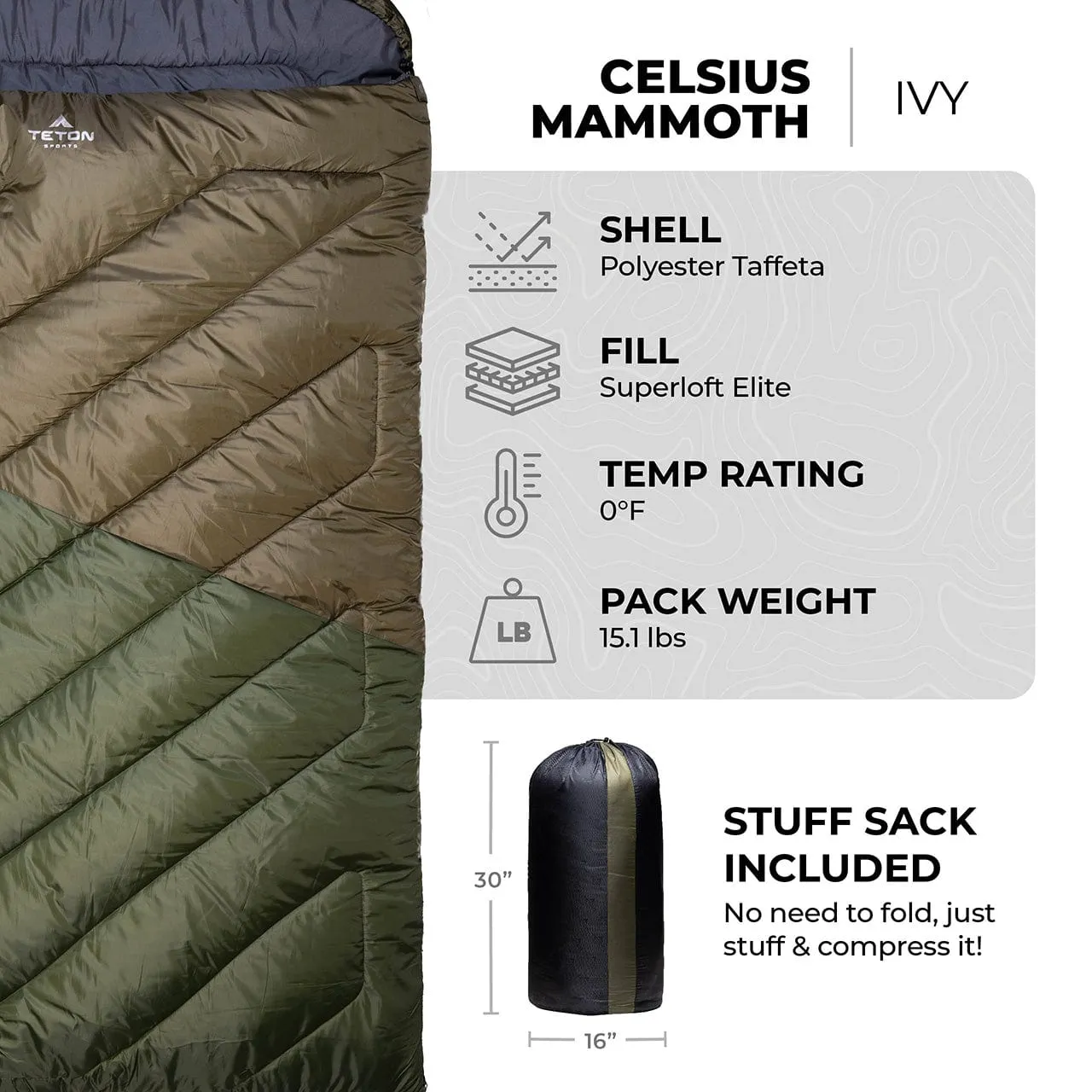 Celsius Mammoth Double 0°F / -18°C Sleeping Bag