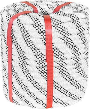 Climbing Rope 1/2 in x 100 Ft White Bull Rope Polyester Braided Arborist Rope 1/2 inch 48 Strands 100ft for Tree Pulling,Nautical Rigging Rope Swing