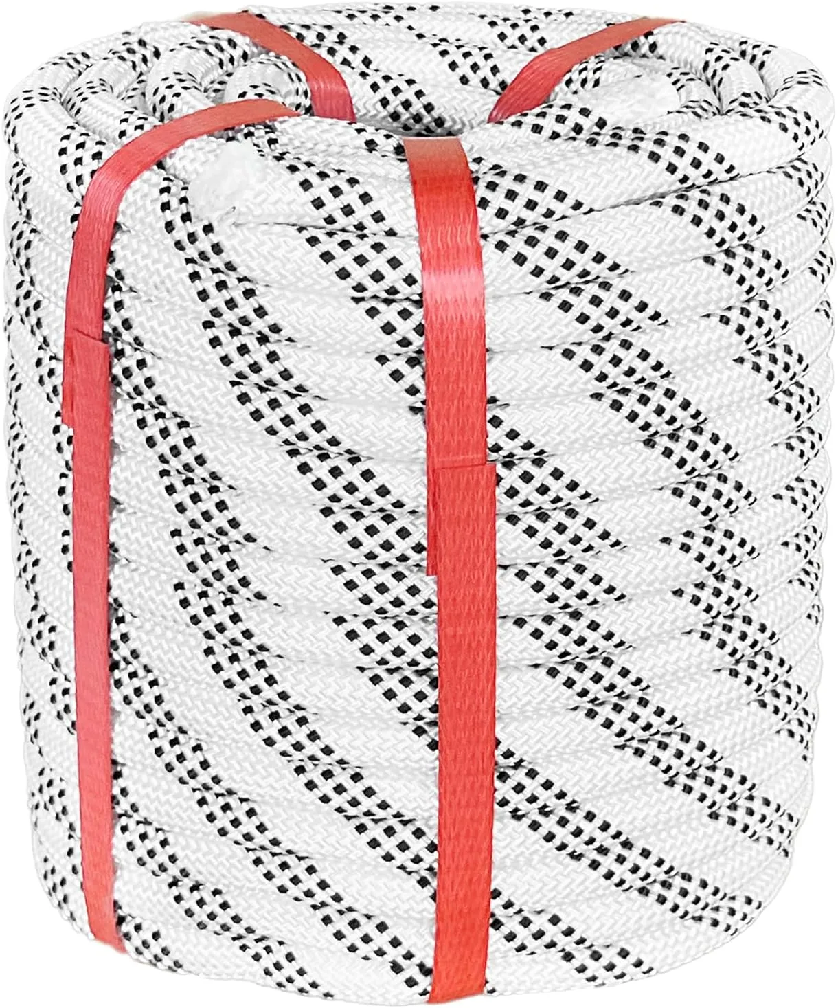 Climbing Rope 1/2 in x 100 Ft White Bull Rope Polyester Braided Arborist Rope 1/2 inch 48 Strands 100ft for Tree Pulling,Nautical Rigging Rope Swing