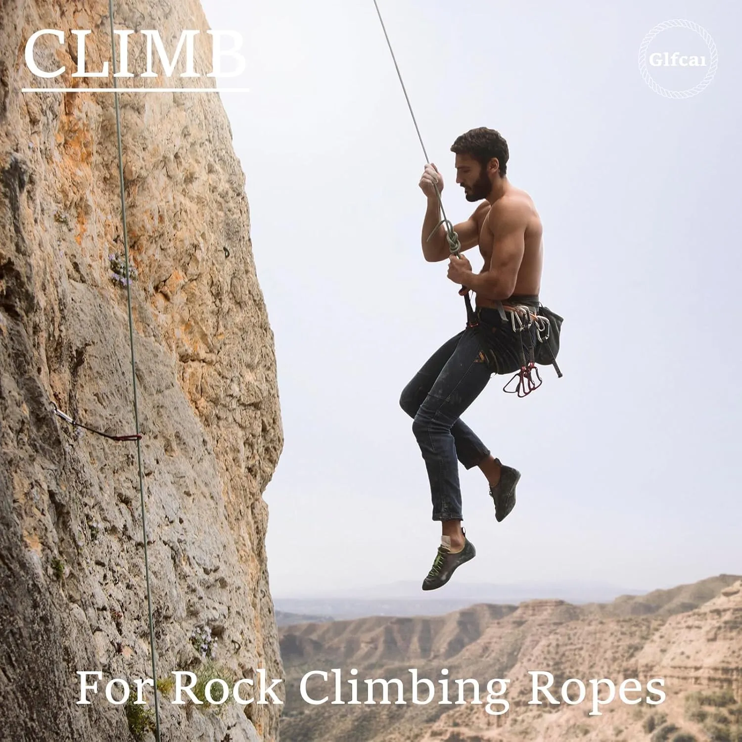 Climbing Rope Yellow Bull Rope 3/4 in x 100 Ft Polyester Braided Arborist Rope 48 Strands Climbing Rope for Adults for Tree Pulling,Nautical Rigging Rope Rope Swing for Tree